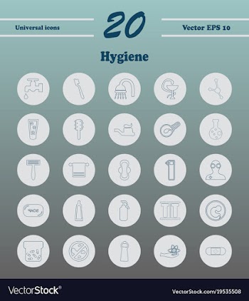 Set line icons of hygiene theme vector image