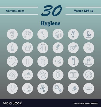 Set line icons of hygiene theme vector image