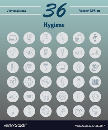 Set line icons of hygiene theme vector image