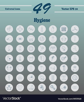 Set line icons of hygiene theme vector image