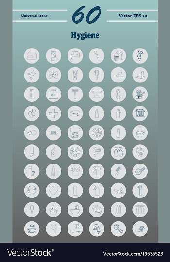 Set line icons of hygiene theme vector image