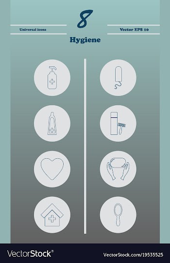 Set line icons of hygiene theme vector image