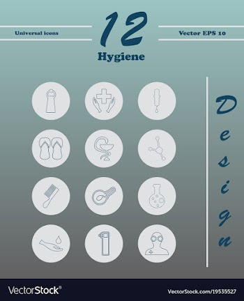 Set line icons of hygiene theme vector image