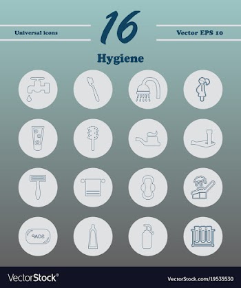 Set line icons of hygiene theme vector image