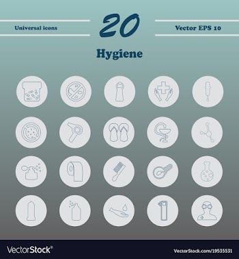 Set line icons of hygiene theme vector image