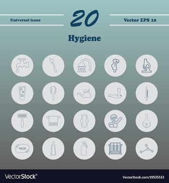 Set line icons of hygiene theme vector image