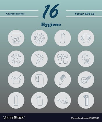 Set line icons of hygiene theme vector image