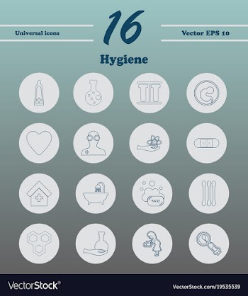 Set line icons of hygiene theme vector image