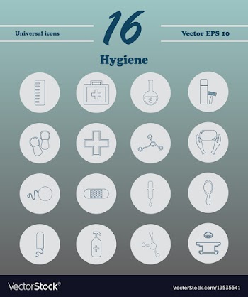 Set line icons of hygiene theme vector image