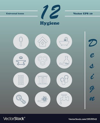 Set line icons of hygiene theme vector image