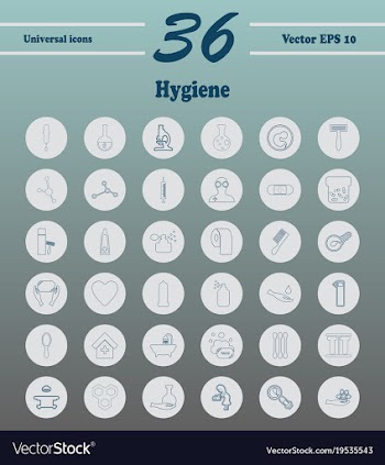 Set line icons of hygiene theme vector image