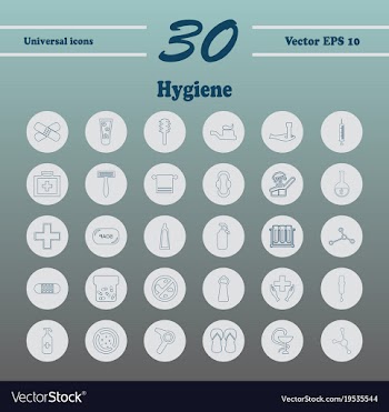 Set line icons of hygiene theme vector image