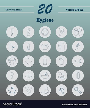 Set line icons of hygiene theme vector image