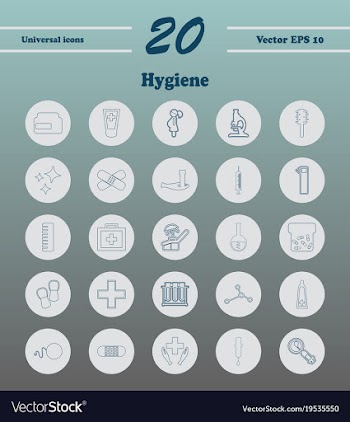 Set line icons of hygiene theme vector image