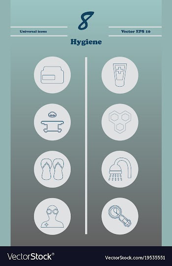 Set line icons of hygiene theme vector image