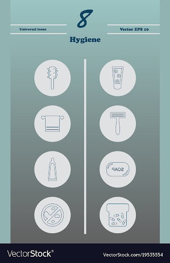 Set line icons of hygiene theme vector image