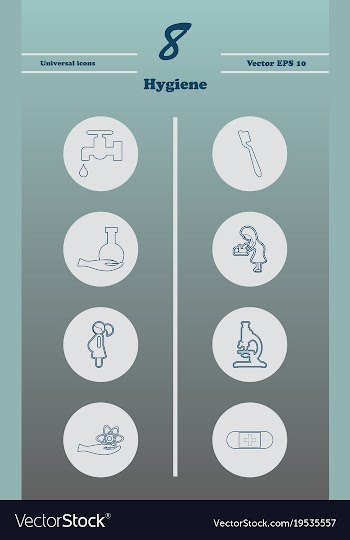 Set line icons of hygiene theme vector image