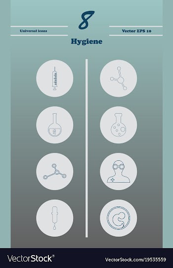 Set line icons of hygiene theme vector image