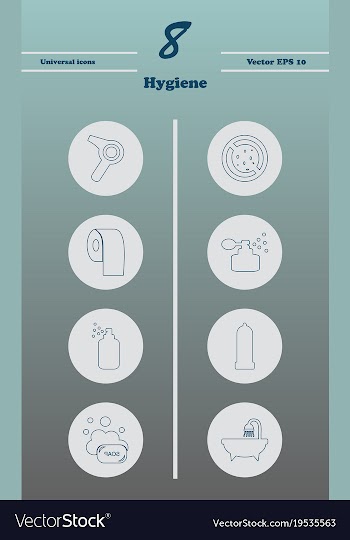 Set line icons of hygiene theme vector image