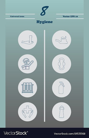 Set line icons of hygiene theme vector image