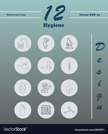 Set line icons of hygiene theme vector image