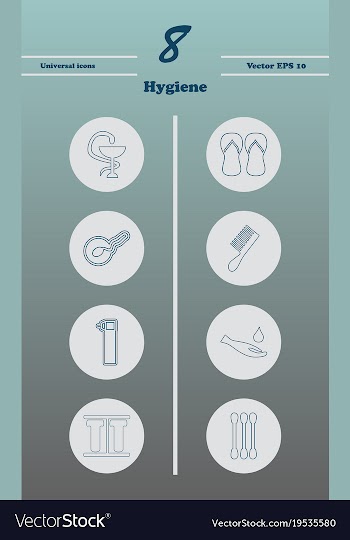 Set line icons of hygiene theme vector image