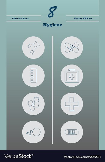 Set line icons of hygiene theme vector image