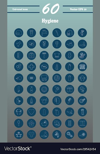 Set line icons of hygiene theme vector image