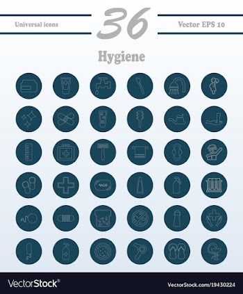 Set line icons of hygiene vector image