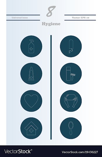 Set line icons of hygiene vector image