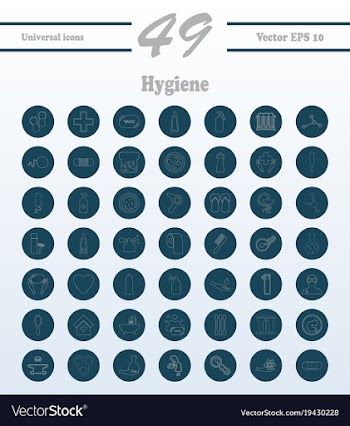 Set line icons of hygiene vector image