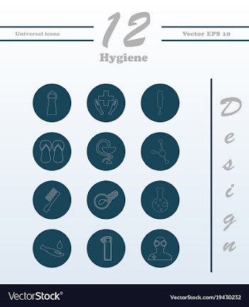Set line icons of hygiene vector image