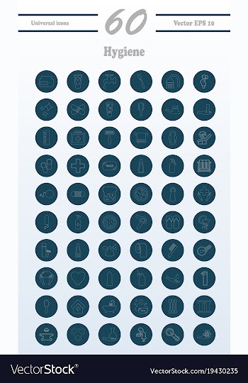 Set line icons of hygiene vector image