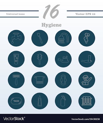 Set line icons of hygiene vector image
