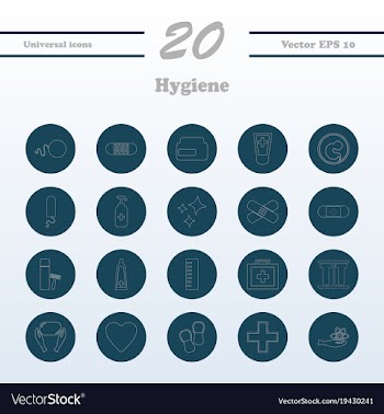 Set line icons of hygiene vector image