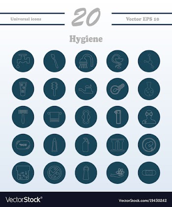 Set line icons of hygiene vector image