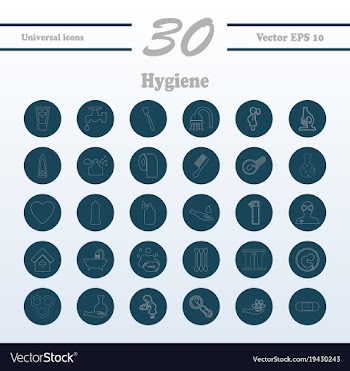 Set line icons of hygiene vector image