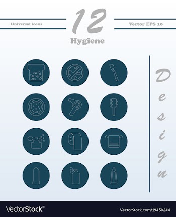 Set line icons of hygiene vector image