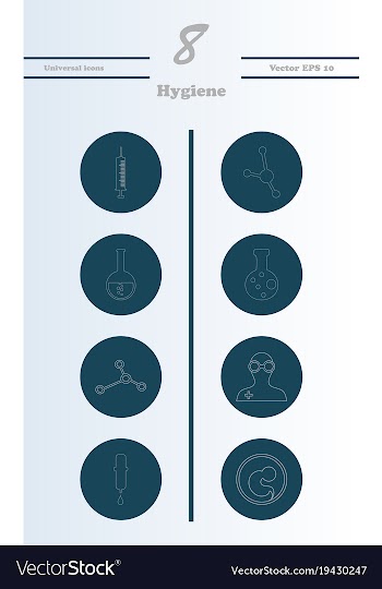 Set line icons of hygiene vector image