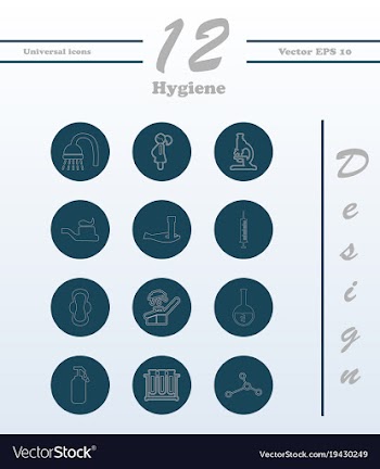 Set line icons of hygiene vector image