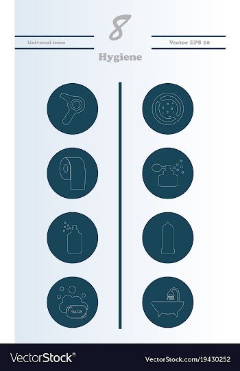 Set line icons of hygiene vector image
