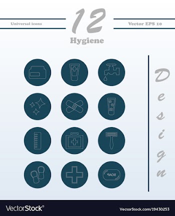 Set line icons of hygiene vector image