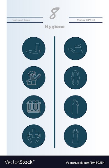 Set line icons of hygiene vector image