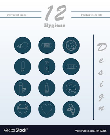 Set line icons of hygiene vector image