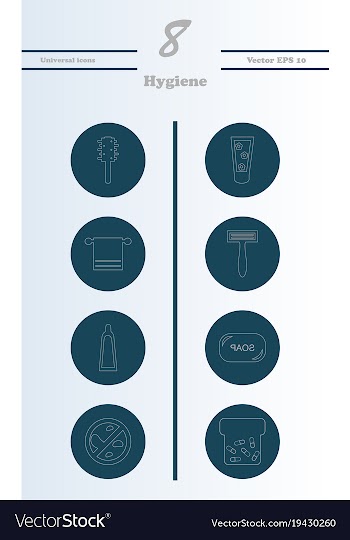Set line icons of hygiene vector image