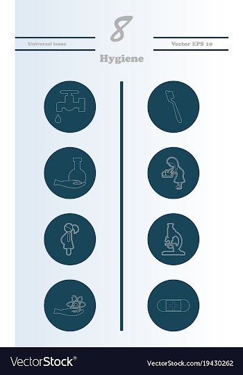 Set line icons of hygiene vector image