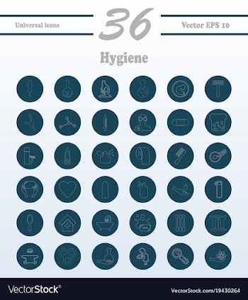 Set line icons of hygiene vector image