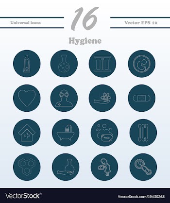 Set line icons of hygiene vector image