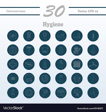 Set line icons of hygiene vector image