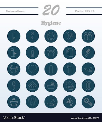 Set line icons of hygiene vector image